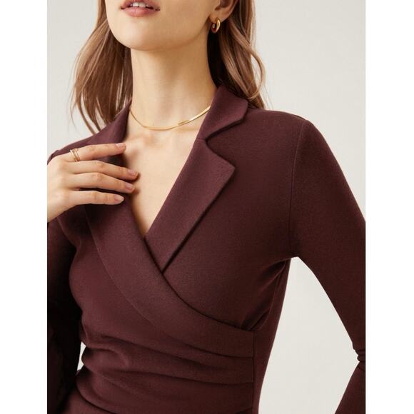 NWT XS Collared Surplice Top - Picture 4 of 7